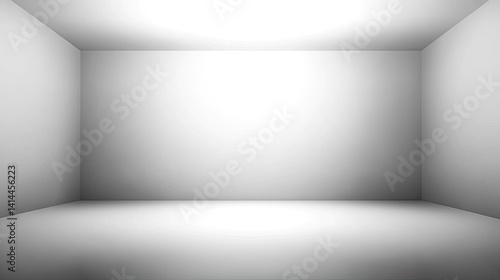 Bright Empty White Room Interior with Corner Walls and Ceilings 3D Rendering