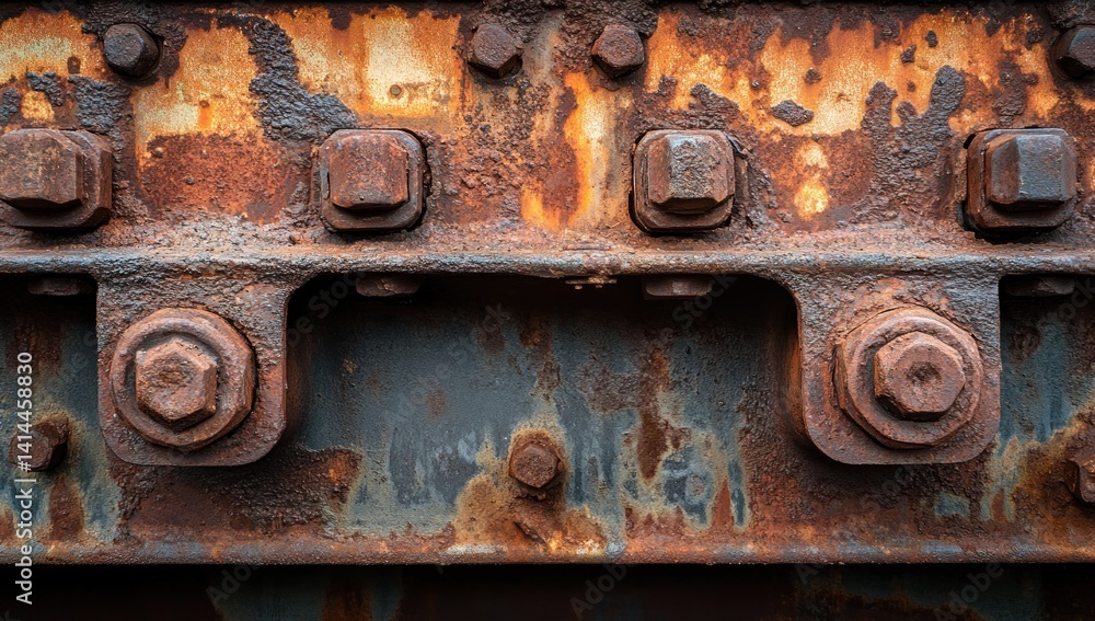 Rusty Metal Texture: A Close-Up of Corroded Bolts and Industrial Surface Rusty Metal Texture: A Close-Up of Corroded Bolts and Industrial Surface