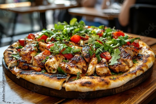 Wallpaper Mural Chicken on a green meadow close-up. The chicken stands on the grass and looks into the distance. Agriculture and animal husbandry.. Beautiful simple AI generated image Torontodigital.ca