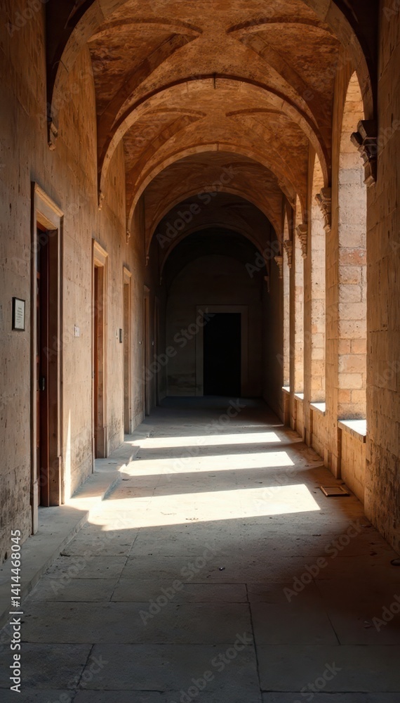 Deserted museum hall, subtle shadows, muted tones, architecture, forms, hall Deserted museum hall, subtle shadows, muted tones, architecture, forms, hall