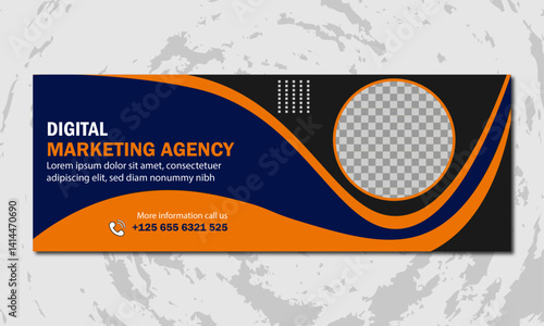 Creative and organic consultancy geometric graphic facebook cover design for business