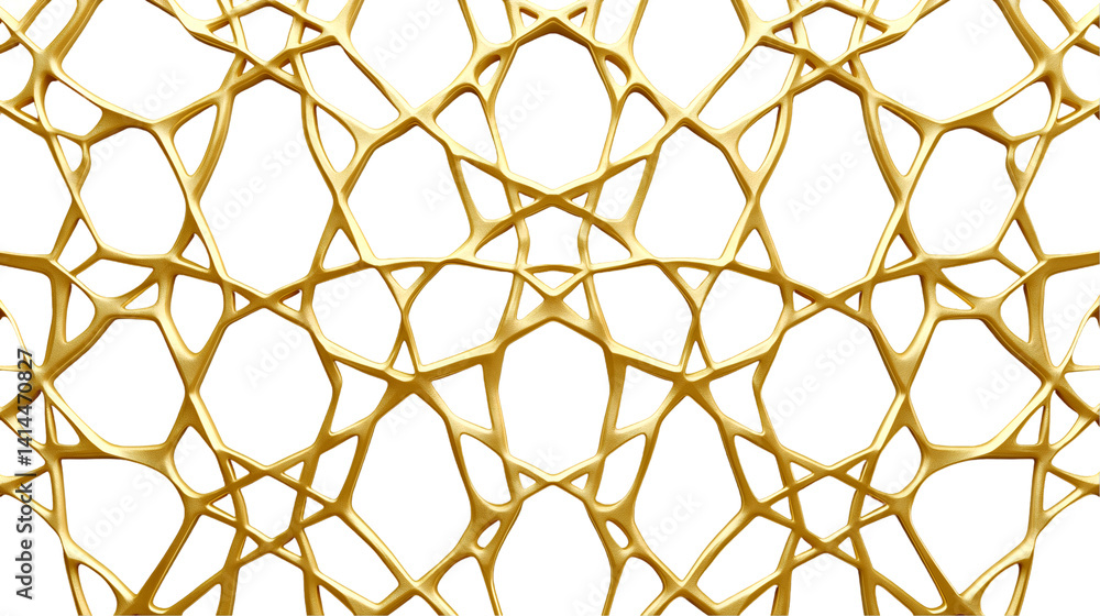 Fototapeta premium Golden abstract network design intricate pattern luxury texture