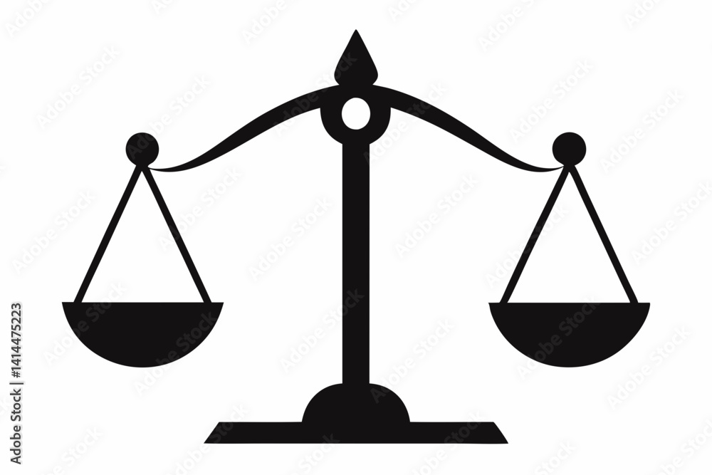 Balance Scale Silhouette Vector Illustration Balance Scale Silhouette Vector Illustration