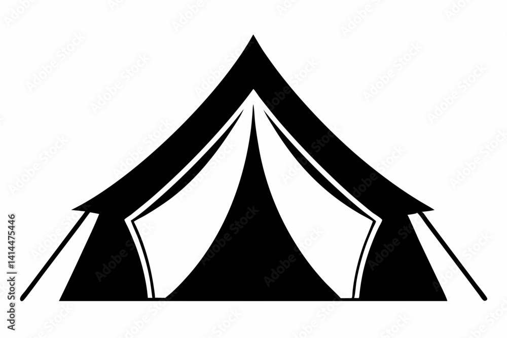 Camping Tent Silhouette Vector Illustration Camping Tent Silhouette Vector Illustration