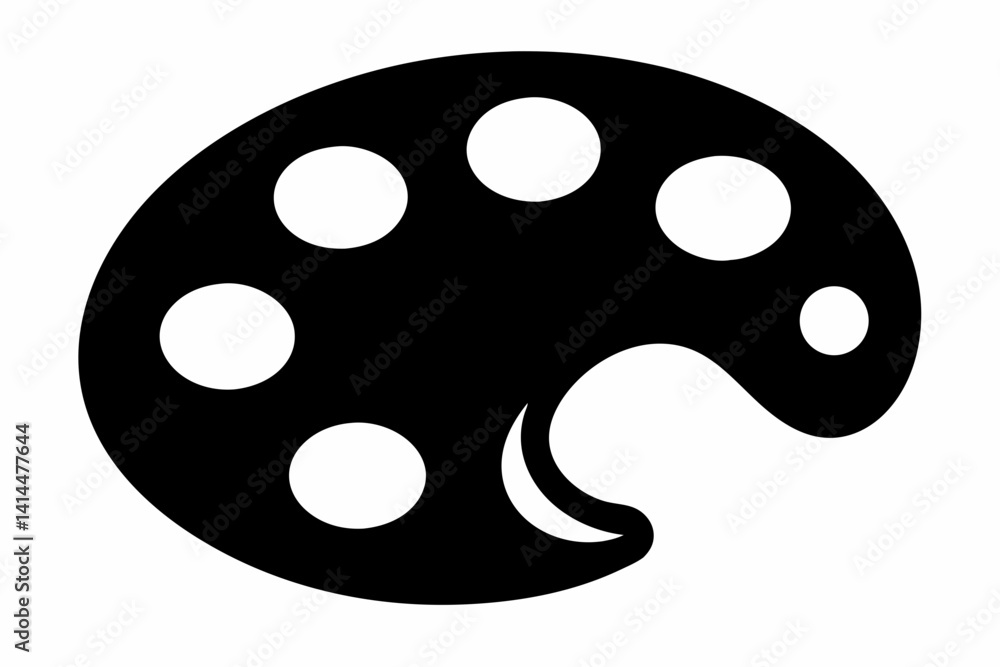 painter palette silhouette vector illustration black painter palette silhouette vector illustration black