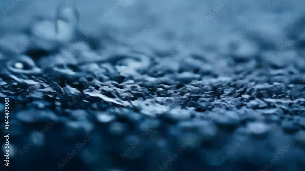 Close-up Rain on Dark Fabric, Abstract Texture Close-up Rain on Dark Fabric, Abstract Texture