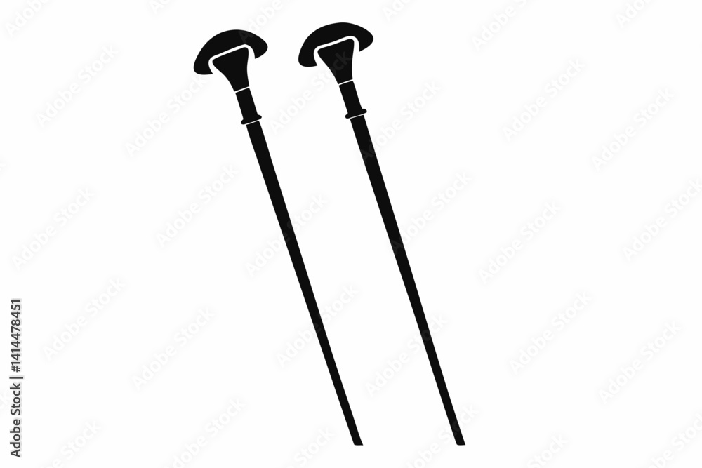 ski poles silhouette vector illustration black and ski poles silhouette vector illustration black and