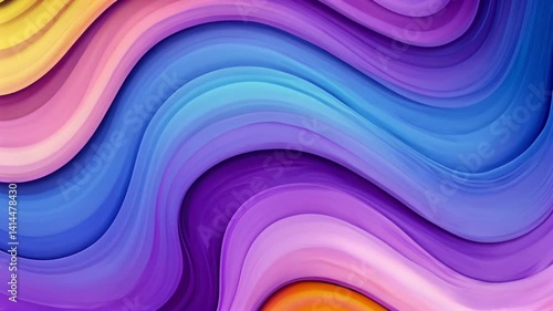 Smooth abstract wave background, vibrant rainbow colors, for design and wallpaper with copy space