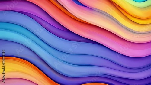 Smooth abstract wave background, vibrant rainbow colors, for design and wallpaper with copy space