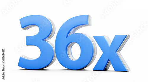 Obraz na płótnie Blue 36x Thirty Six x Or 36 Times For Advertising And Dynamic Sales Presentation