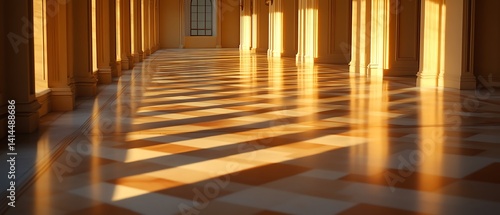 Sunlit Columns  Polished Floor