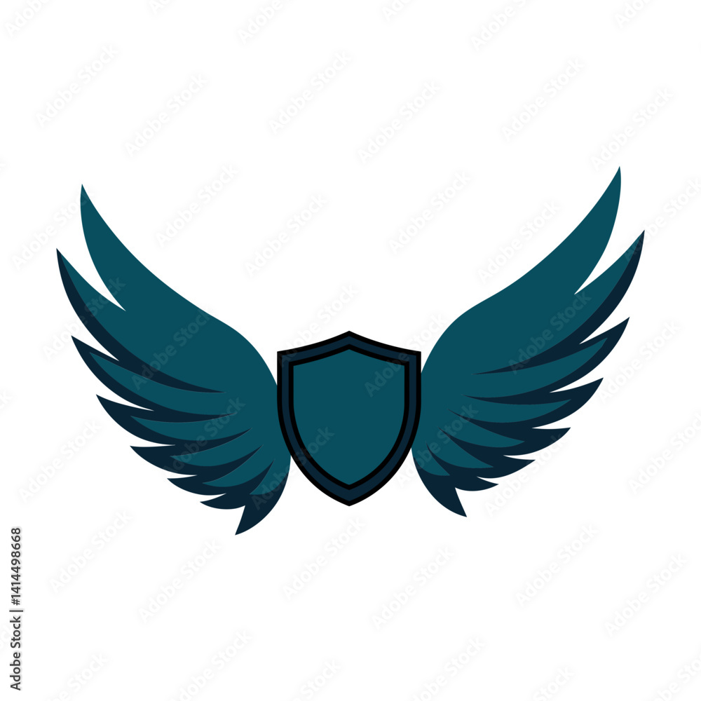 Obraz premium Eagle Wings Logo Vector. Bold and Majestic Symbol for Your Brand Identity.