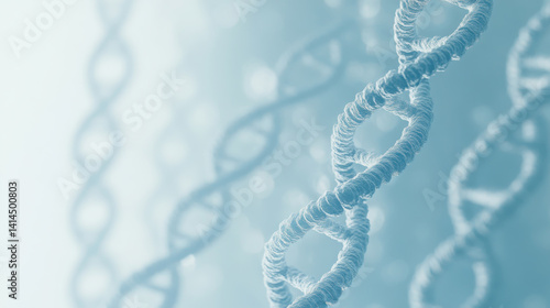 Abstract dna helix structure in soothing blue tones for biotechnology and genetics concepts