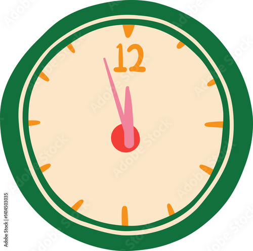 Green Framed Clock Ready for Countdown