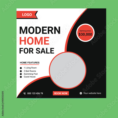 Modern Home for Sale Social Media Post Real Estate Design