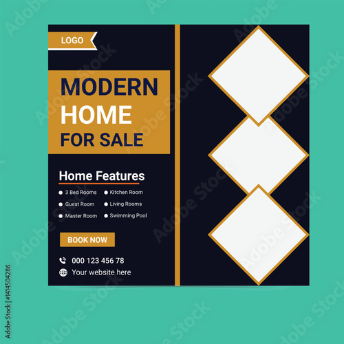 Modern Home for Sale Social Media Post Real Estate Design