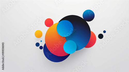 Vibrant gradient of primary colors, transitioning from deep blues and black on a clean white background, creating a stunning visual effect. 
