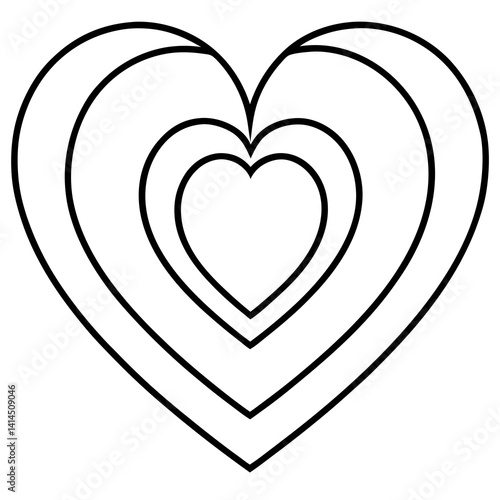 Clean Line Art of Hearts