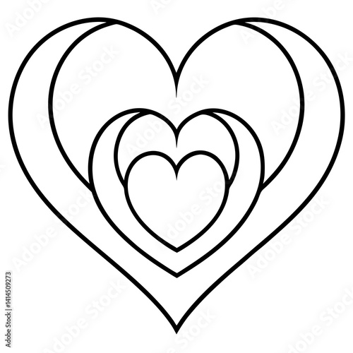 Clean Line Art of Hearts