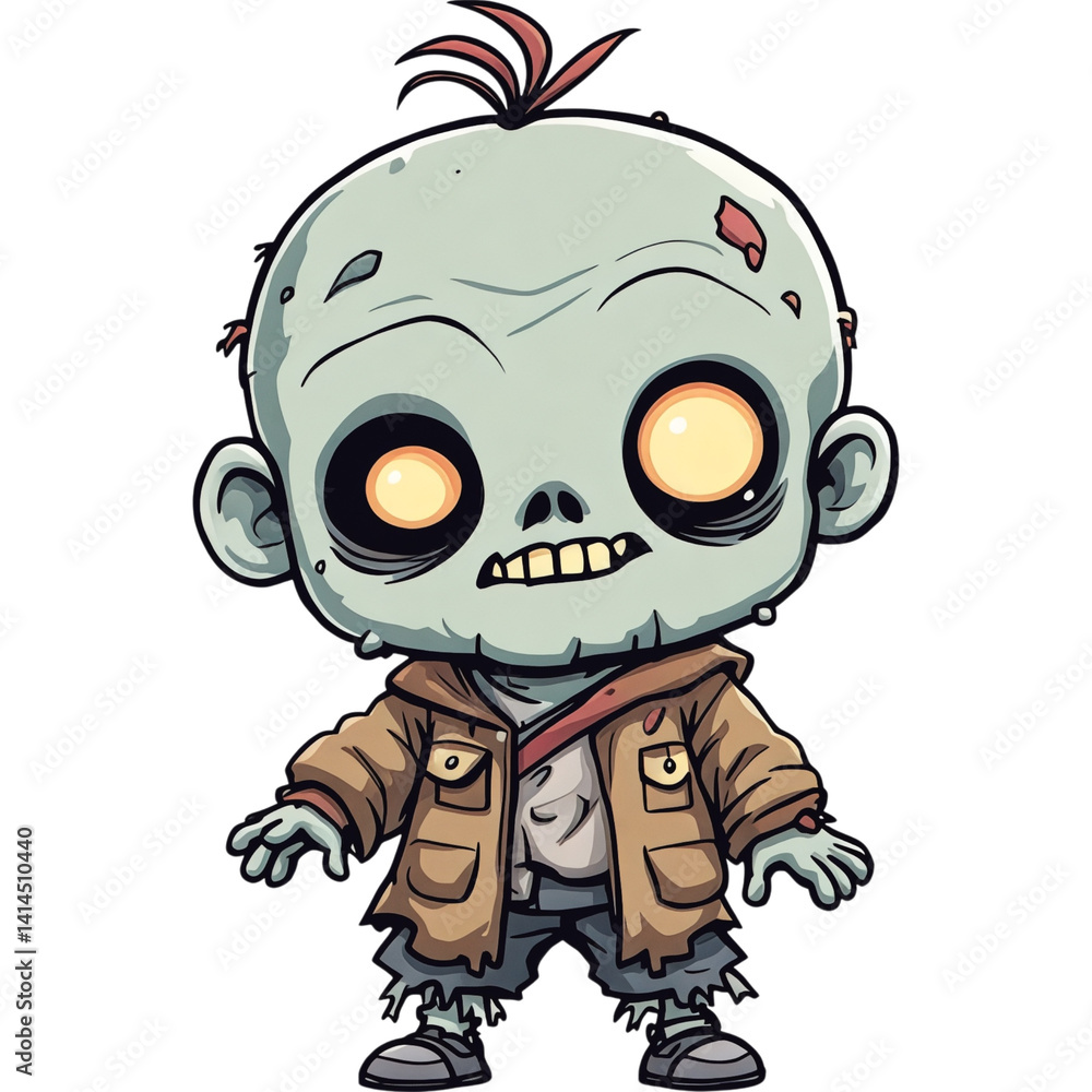 Zombie Character with a Grinning Expression Zombie Character with a Grinning Expression