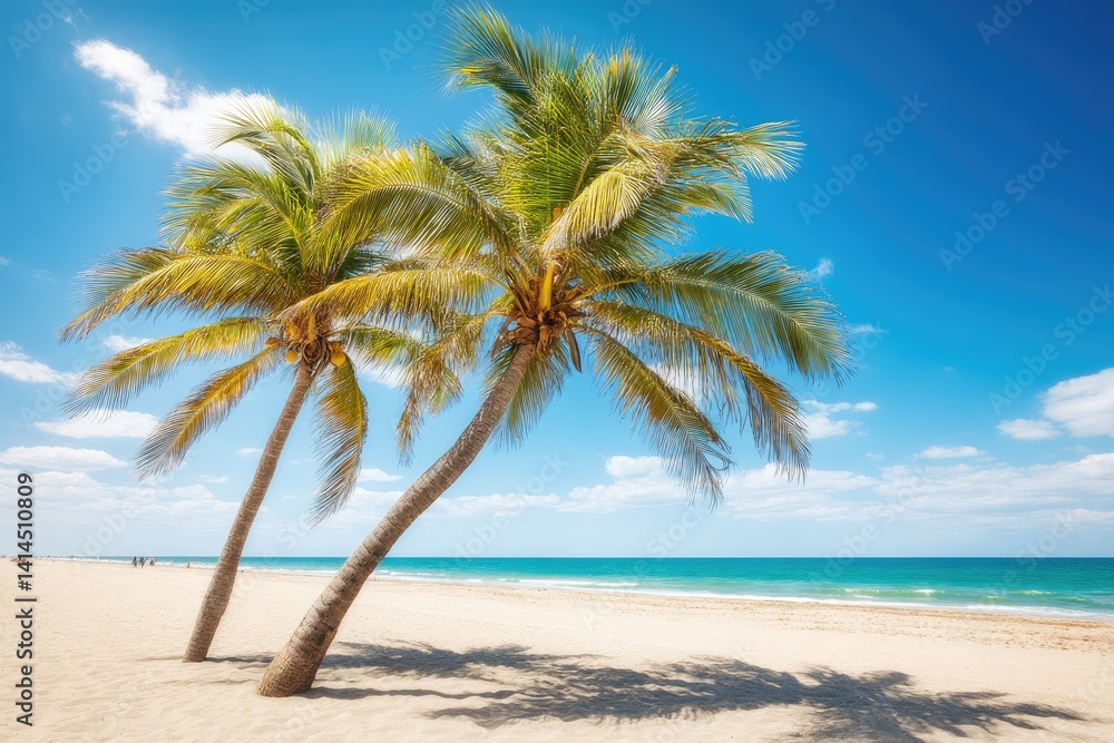 Tropical beach scene with palm trees (6) Tropical beach scene with palm trees (6)