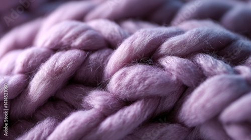 Obraz na płótnie Close-up of soft, purple wool fibers intertwining, illustrating the texture and warmth of the fabric. w salonie