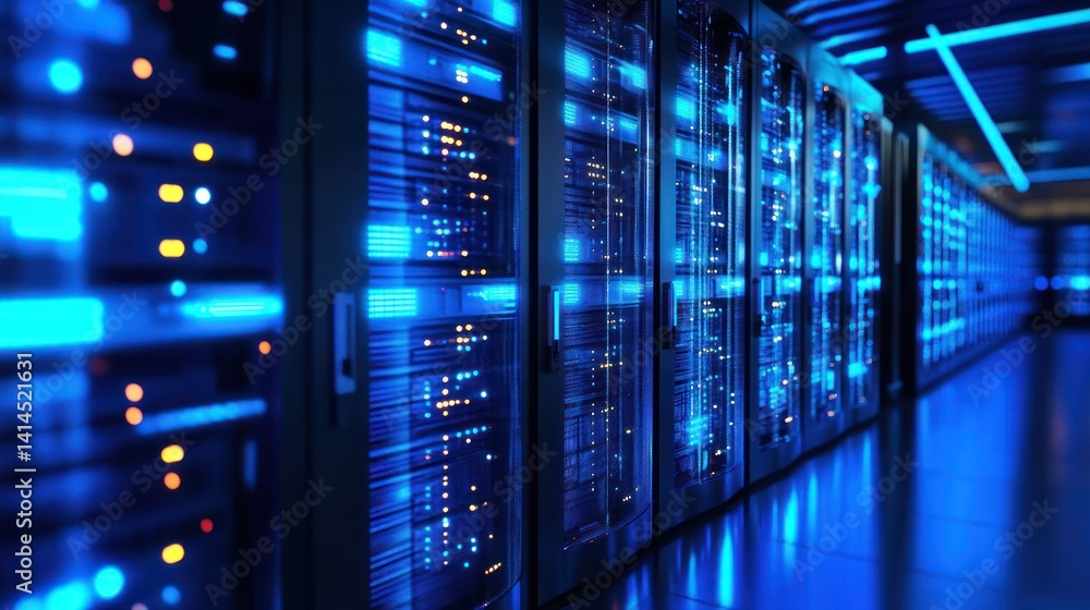 Illuminated Server Room: A Digital Data Center's Core Illuminated Server Room: A Digital Data Center's Core