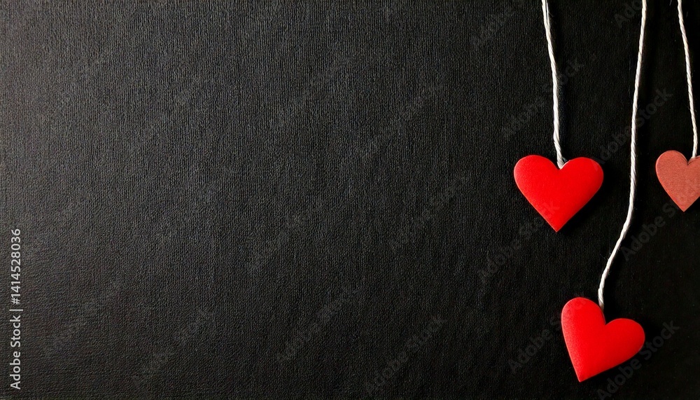 Obraz premium Handmade small paper hearts with strings.