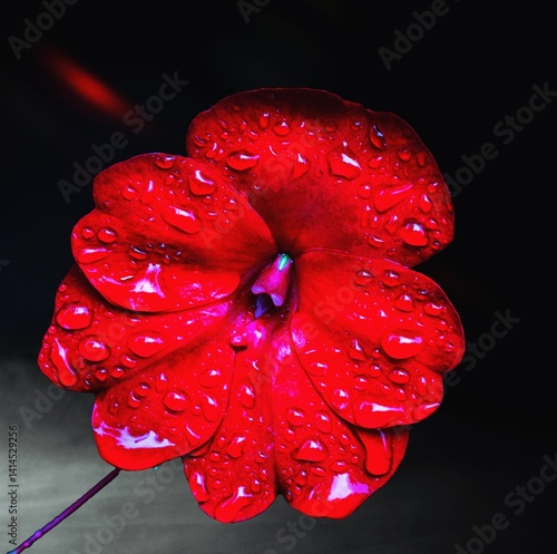 
close-up of a beautiful flower after a rain shower