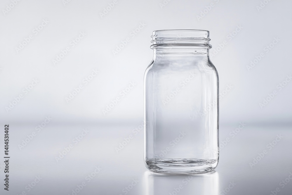 Transparent jar stands alone, showcasing minimalist design and e Transparent jar stands alone, showcasing minimalist design and e