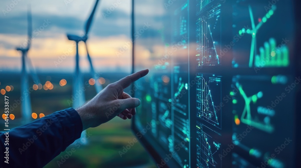 working hands of controller with data base from Scada system on computer screen.
