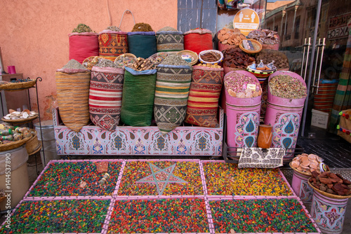 Obraz na płótnie herbalist shop in the medina of Marrakech w salonie