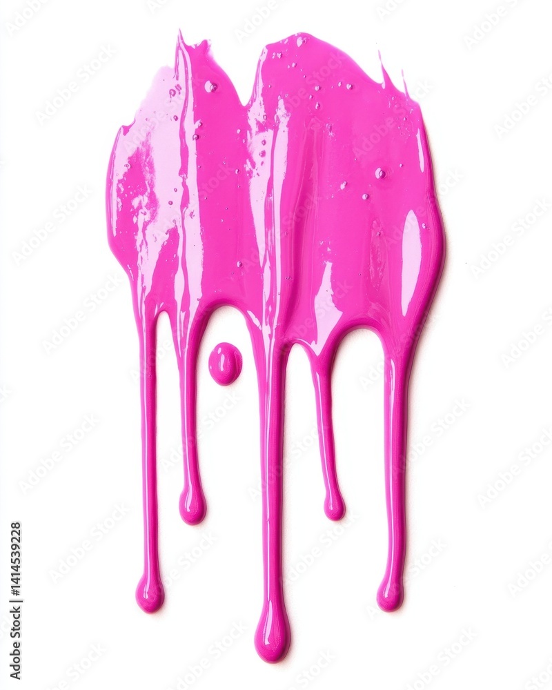 Vibrant pink paint cascade on white backdrop creating a modern artistic splash with glossy texture and dynamic drips for creative projects Vibrant pink paint cascade on white backdrop creating a modern artistic splash with glossy texture and dynamic drips for creative projects