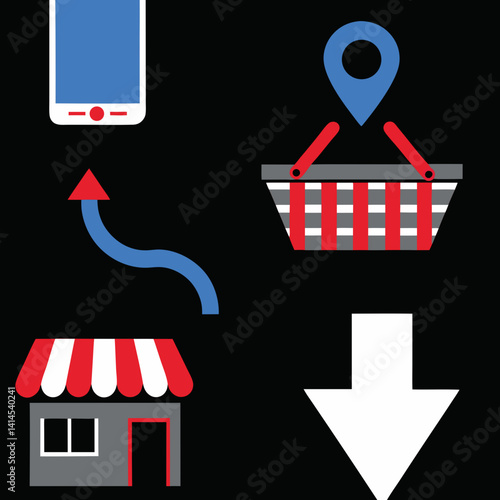 Mobile shopping trends online retail infographic digital marketplace overview consumer behavior