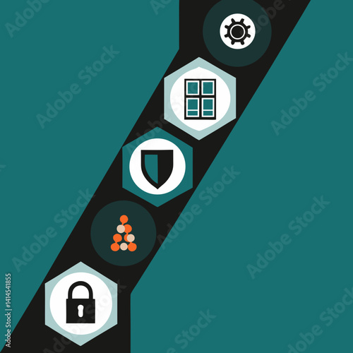 Digital environment security corporate office measures infographic overview