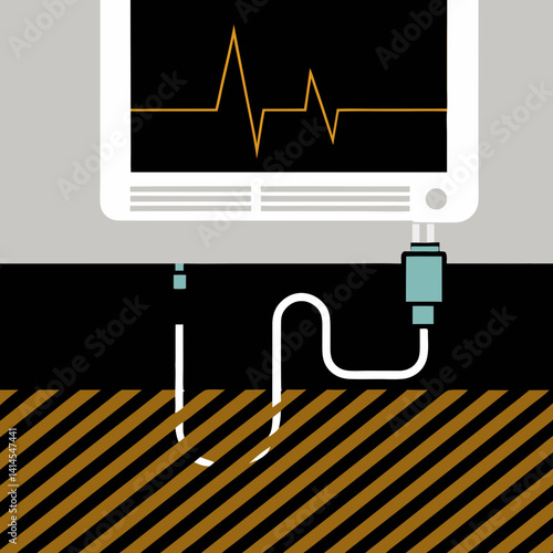 Monitoring patient vital signs hospital room medical graphic clinical setting digital viewpoint