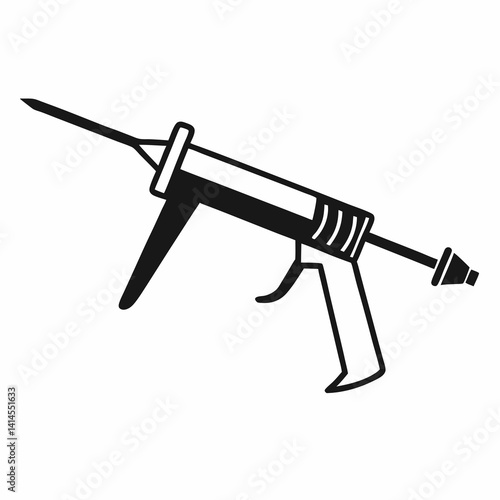 Caulking Gun Outline Illustration For Construction Renovation And Home Improvement Projects