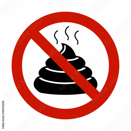 No Pooping Sign Vector Illustration Symbol Concept For Clean Public Spaces