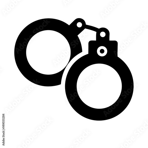 Minimalist Black Handcuffs Icon Vector Illustration Design Symbol Of Justice