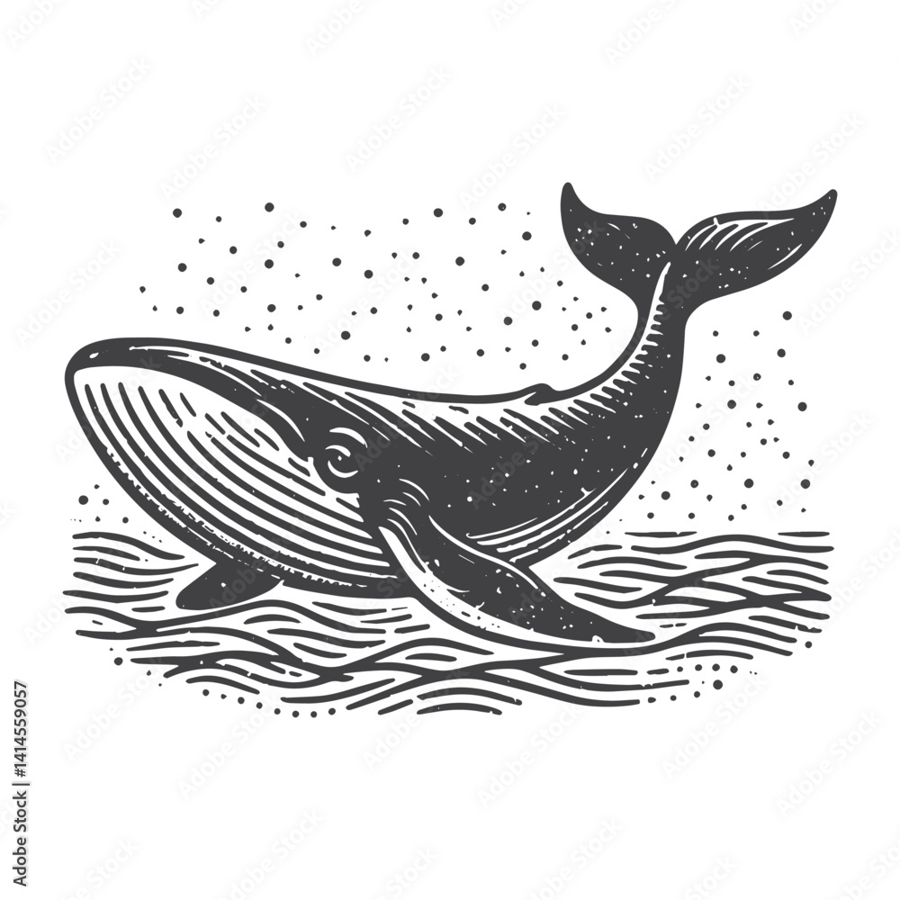 Simple Gray Whale Side View Vector Icon Design – Vintage Retro Logo & Illustration Simple Gray Whale Side View Vector Icon Design – Vintage Retro Logo & Illustration