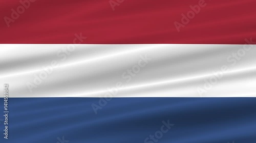 flag of Netherlands realistic wave 4K, seamless animated background