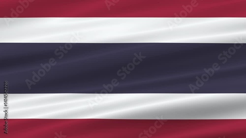 flag of Thailand realistic wave 4K, seamless animated background
