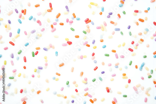 colorful sprinkles on a white background