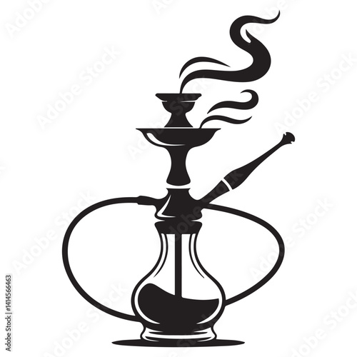 shisha Vector Black silhouettes. with white background