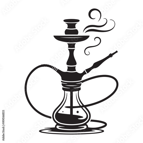 shisha Vector Black silhouettes. with white background