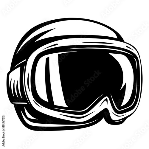 Monochromatic ski goggles vector illustration ideal for winter sports design