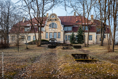 Bild auf Leinwand Vecbebri Manor was built in classical style, but during the reconstruction became an expressive example of Art Nouveau architecture