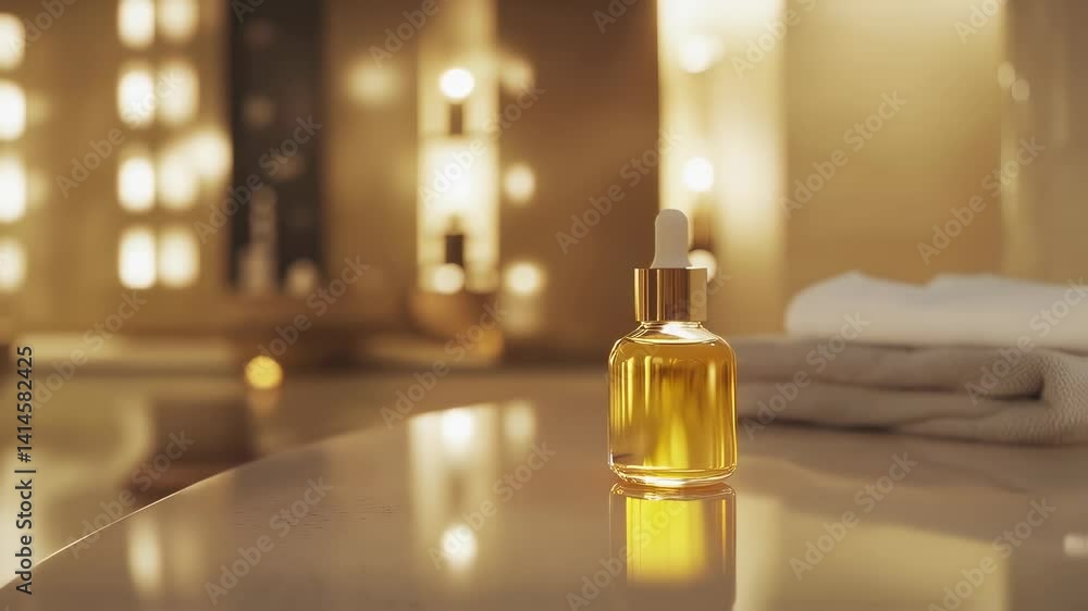 Luxurious Spa Essence Bottle Close-Up Luxurious Spa Essence Bottle Close-Up