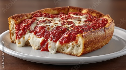 Wallpaper Mural Sicilian pizza slice, thick crust, rich tomato topping, and generous cheese - sauce melted crispy savory Torontodigital.ca