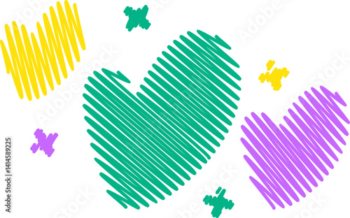 Cute Doodle Colorful Handdrwan Scribble Kids Scrapbook Sticker Vector Illustration Drawing Symbol Decoration School Children
